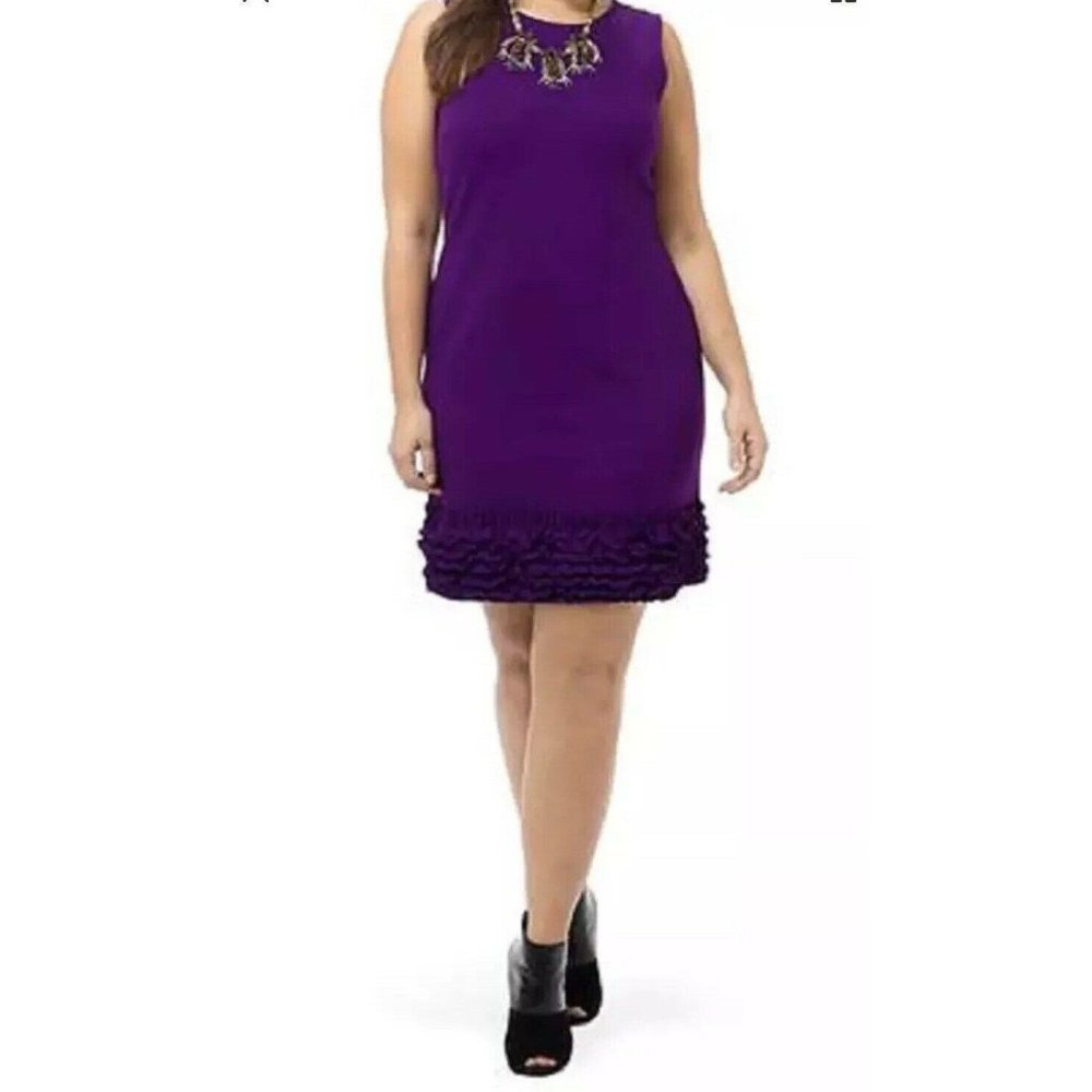 ❤️ - TAYLOR purple sleeveless dress ruffle hem Size 8 S